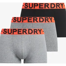 Superdry Trunk Boxershorts Ath Grey Feeder / Black Stripe / Black L 3er Pack