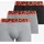 Superdry Trunk Boxershorts Ath Grey Feeder / Black Stripe / Black L 3er Pack