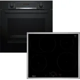 Bosch Herdset Bosch Backofen EcoClean mit NEFF Induktionskochfeld Booster autark 60 cm