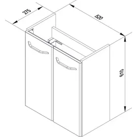 Fackelmann Waschbeckenunterschrank Milano 52 x 61 x 27,5 cm Braun/Weiß