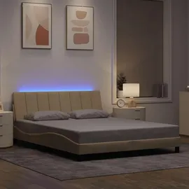 vidaXL Bettgestell ohne Matratze 'hanko' Creme 160x200 cm Stoff