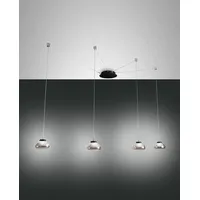 Fabas Luce Arabella 4-flg. 32W 60 cm rund grau transparent