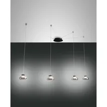 Fabas Luce Arabella 4-flg. 32W 60 cm rund grau transparent