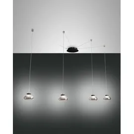 Fabas Luce Arabella 4-flg. 32W 60 cm rund grau transparent
