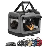 LIONTO Hundetransportbox 50x34x36 cm Grau