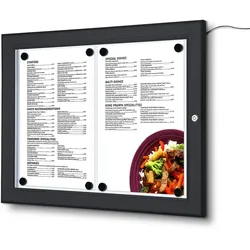 SHOWDOWN Displays Showdown MenüKasten Outdoor LED - 2x DIN A4 - Aluminium / Stahl - Schwarz