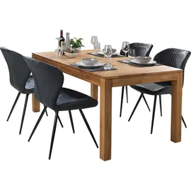 G + K Esstisch 140x90 cm - ausziehbar Wildeiche massiv - 140 x 90 ausziehbar