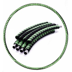 SHG Hula-Hoop-Reifen 8 teilig bis 94 cm, Edelstahlkern befüllbar 0,8 – 4 kg grün|schwarz