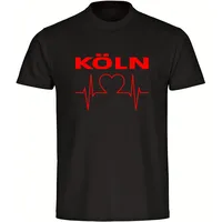 Multifanshop Herren T-Shirt - Köln - Herzschlag - Druck