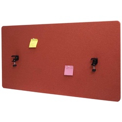 Akustik-Tischtrennwand MCW-G75, Büro-Sichtschutz Schreibtisch Pinnwand, doppelwandig Stoff/Textil ~ 60x120cm braun