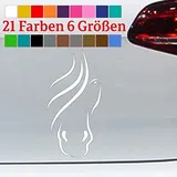 generisch Pferde Kopf Aufkleber Love Tribal Horselove Cowgirl Stute Fohlen Silhouette Pony in 6 Größen und 21 Farben