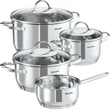 Tectake tectake® Kochtopfset, Silber, Metall, Kochen, Töpfe Topfsets