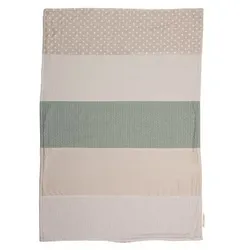 ULLENBOOM Babydecke Blätterzauber 70x100cm Sand, Salbeigrün, Olivgrün
