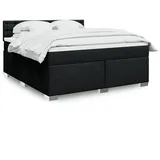 vidaXL Boxspringbett mit Matratze Schwarz 180x200 cm Stoff
