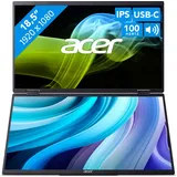 Acer PD3 Dualer faltbarer tragbarer Monitor | PD193QE | Schwarz