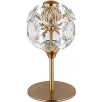 GLOBO LED Tischlampe Kristall Nachttischlampe gold Tischleuchte Wohnzimmerlampe, Metall,