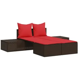 vidaXL Doppelte Sonnenliege 162 x 30 x 0 cm Braun