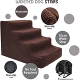 Famanu Hundetreppe 4 Stufen, 40 cm hoch, abnehmbare und waschbare Stoffbezüge