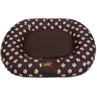 Hobbydog XXL PPRBZL1 Dog Bed Pontoon XXL 100X120 cm Brown with Paws, XXL, Brown, 4.75 kg