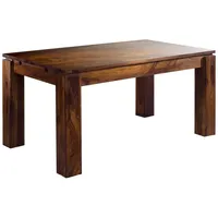 MASSIVMOEBEL24.DE Esstisch mit Ansteckplatten Sheesham 160-200/240x90x76 life honey lackiert