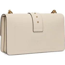 PINKO Love One Classic Umhängetasche Baumwolle/Leder Weiß/Gold