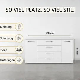 Rauch Kombikommode 160 x 81 x 42 cm Fango / Grau