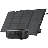 ECOFLOW RIVER 3 Tragbare Powerstation mit 110W Solarpanel, 245Wh LFP Batterie, bis zu 600W Leistung, GaN Effizienz verdoppelt die Laufzeit,<20ms USV, 30% kompakterer Solargenerator für Outdoor Camping
