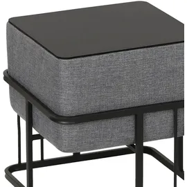 [en.casa] Hocker Tas 38 x 38 x 38 cm Dunkelgrau
