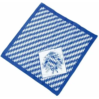 Bavariashop Halstuch Baumwolltuch "Bayern" • Weiß Blaues Multifunktionstuch • 55 x 55 cm blau