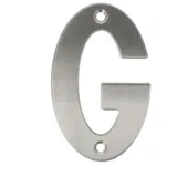MS Beschläge Edelstahl Hausnummern Buchstaben A-I matt gebürstet Hauswandnummern Türnummern Türbeschriftung Ziffern Hausziffern Zahlen (Buchstabe G)