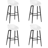 vidaXL Barhocker 4 Stk.  Ergonomisch Weiß
