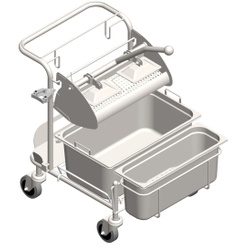 PPS Pfennig Reinraum Systemwagen Clino CR1 FP-GMP, Autoklavierbar, Zertifizierte Flachpresse für Sterilbereiche, Maße: 74 x 53 x 70 cm