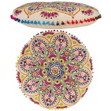 Marrakesch Orient & Mediterran Interior Pouf Orientalische Bodenkissen, Sitzkissen Hakika, Hocker, Yogakissen, Handarbeit 15 cm