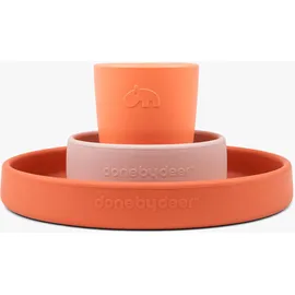 Done by Deer Silikon Geschirr-Set, Happy Clouds Papaya