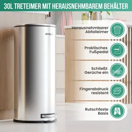 Avalo Treteimer 30 l Silber
