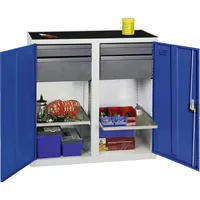 stumpf metall Werkzeug- und Materialschrank Serie 3000, 7035/5010, 2 Schubladen 100 mm, 2 Schu 3002374