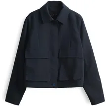 Opus Damen Blazer | Kurzblazer JALEEN Boxy Fit aus Viskose Mix Coal Blue, 42 - 42