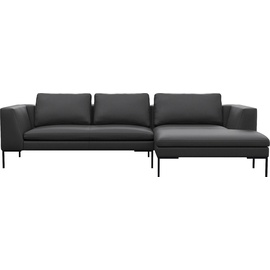 FLEXLUX Ecksofa »Loano«, modernes Sofa, frei im Raum stellbar, lose Kissen, Kaltschaum im Sitz schwarz