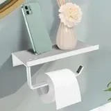 (silberner) Wandmontierter Toilettenpapierhalter Aus Aluminium Mit Geräumigen Ablagen – Montage Ohne Bohren.