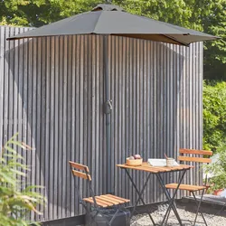 Halber Sonnenschirm für Balkon 2.5m Grau - sweeek