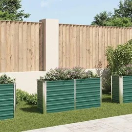 vidaXL Garten-Hochbeet verzinkter Stahl rechteckig 160 x 40 x 77 cm Grün  