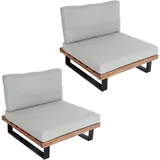 MCW Lounge-Sessel H54 2er-Set hellbraun/hellgrau