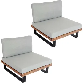 MCW Lounge-Sessel H54 2er-Set hellbraun/hellgrau