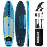 COIL SUP-Board Aufblasbares SUP Board Set – Stand Up Komplettset, (Set, mit Paddel, mit Pumpe), wasserdichte Handytasche, Stabil, Leicht, Zubehör blau 351 cm