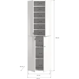 xonox.home Projekt X Garderobenschrank 195 x 34 x 193 cm weiß