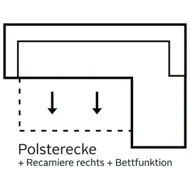 sit&more Eckcouch Kunstleder 3-Sitzer Dunkelgrau