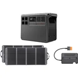 DJI Power 2000 Tragbare Powerstation 2048 Wh, 3000 W Solar Generator mit 2×120W Solarpanels(Zignes), 1×MPPT-Controller, Notstromaggregat für Zuhause, Camping/Wohnmobile/Notstrom