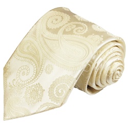 Paul Malone Krawatte Herren Hochzeitskrawatte paisley – Mikrofaser – Bräutigam Breit (8cm), creme V19 gelb normal – 8 cm x 150 cm