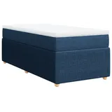 vidaXL Boxspringbett mit Matratze Blau 100x200 cm Stoff