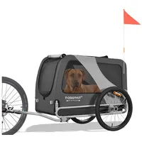 TIGGO Fahrradhundeanhänger DOGGYHUT® Hundefahrradanhänger Hundeanhänger Fahrradanhänger, Geeignet für große Hunde - Maximale Schulterhöhe des Hundes: 60 cm grau